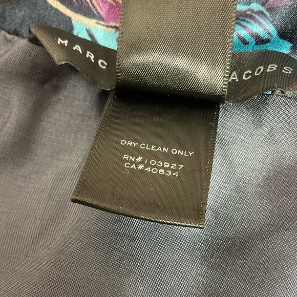 Marc By Marc Jacobs Horizon Teal Multi Silk Floral Belted Dress - Picture 10 of 11